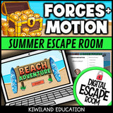 Forces and Motion Summer Digital Escape Room | Science Activity | Grades 3–5