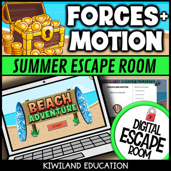 Forces and Motion Summer Digital Escape Room | Science Activity | Grades 3–5