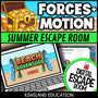 Forces and Motion Summer Digital Escape Room | Science Activity | Grades 3–5