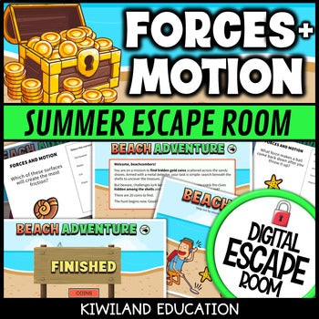 Forces and Motion Summer Digital Escape Room | Science Activity | Grades 3–5
