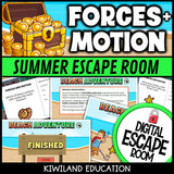 Forces and Motion Summer Digital Escape Room | Science Activity | Grades 3–5