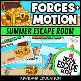 Forces and Motion Summer Digital Escape Room | Science Activity | Grades 3–5
