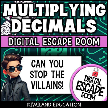 Multiplying Decimals Summer Digital Escape Room | Math Activity | Grades 5–7