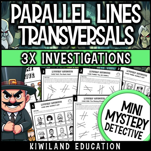 Parallel lines and transversals worksheets grade 6-9