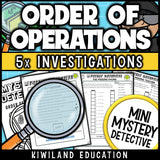 Pemdas no exponents mystery detective suspect elimination