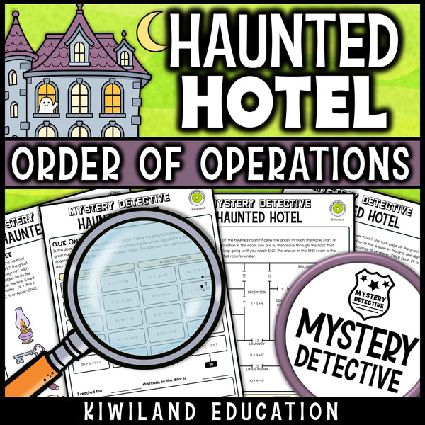 PEMDAS no exponents practice pages tile hall and hotel floor plan self checking
