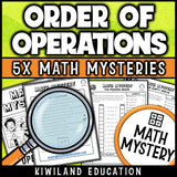 PEMDAS practice Halloween math mystery activity for 5th and 6th grade