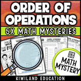 PEMDAS whole number practice Halloween math mystery for grades 4 to 6