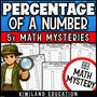 Percentage of a number math mystery worksheets cover