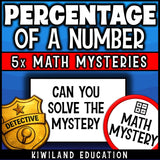 Can you solve the mysteries - percentage of a number worksheets