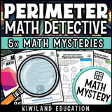 Perimeter math mystery worksheet sample pages - customary and metric units