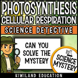 Printable CSI Science Mystery on photosynthesis and cellular respiration for Grades 6–8