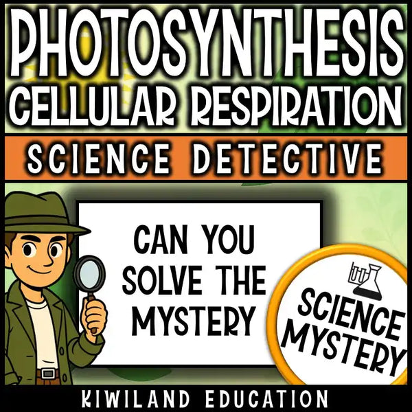 Printable CSI Science Mystery on photosynthesis and cellular respiration for Grades 6–8