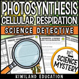 Students reading a photosynthesis and cellular respiration science mystery passage with questions