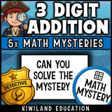 Pirate detective math activity for 3-digit addition fluency, centers and morning work