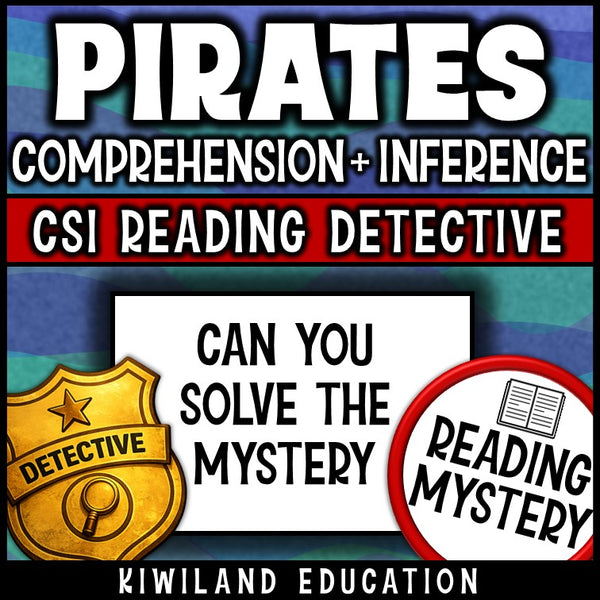 Pirate inference reading comprehension activity, no prep self checking literacy center