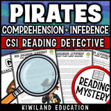 Pirate reading detective mystery two page fiction passage comprehension printable