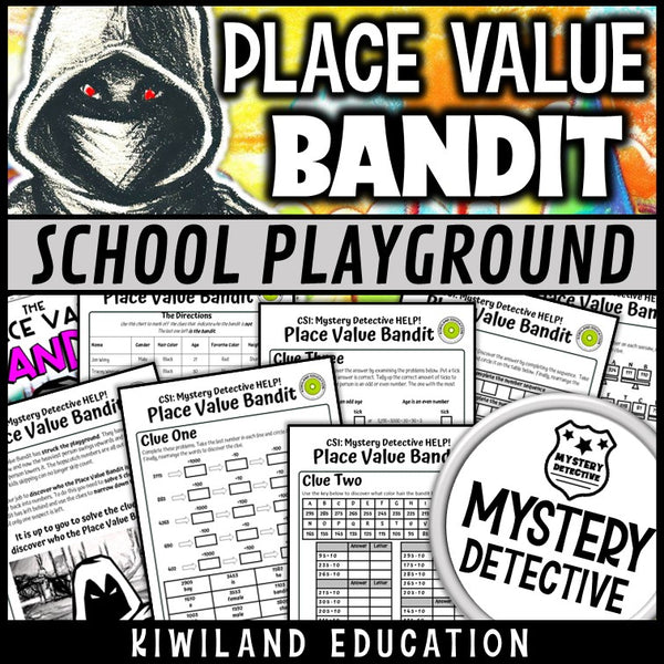 Place value bandit school playground mystery detective grades 2-4