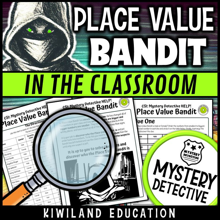 Place value clue pages bandit classroom mystery detective