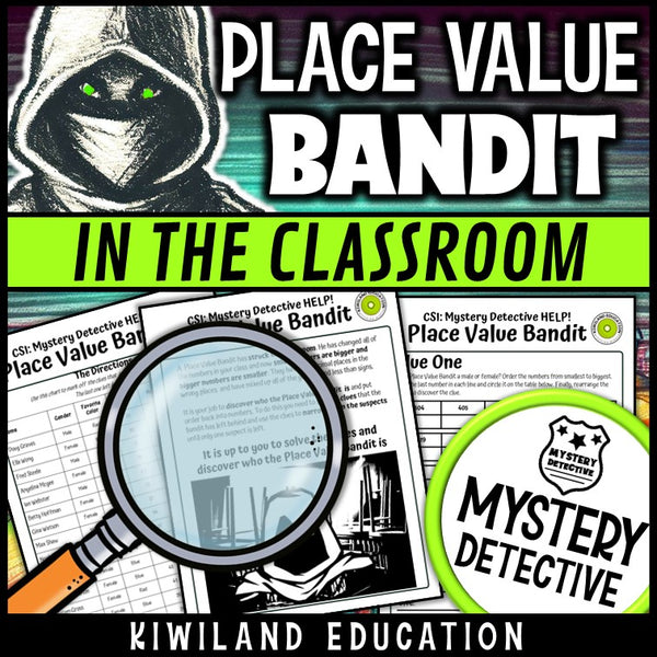 Place value clue pages bandit classroom mystery detective