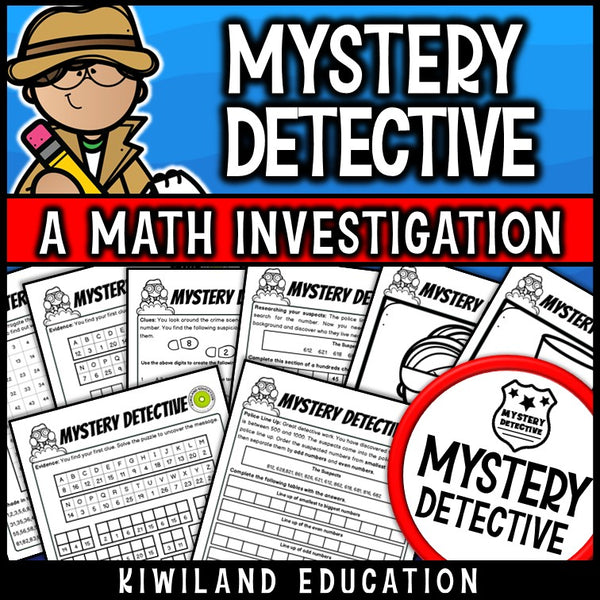 Place value math worksheets 3-digit numbers detective case cover