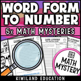 Place value numbers to 1000 written in words, no-prep printable math centers
