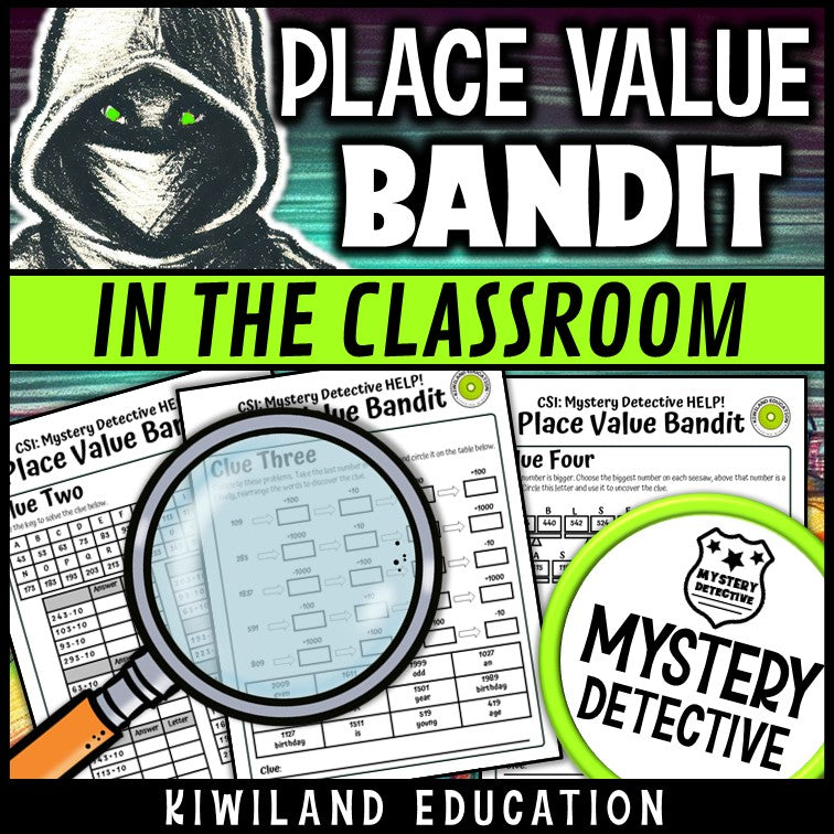 Place value suspect elimination bandit classroom mystery