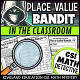 Place value suspect elimination page - Bandit in the Classroom math mystery