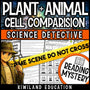 Comparing plant and animal cells science reading mystery cover for grades 3-6