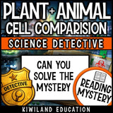 No-prep plant and animal cells reading comprehension worksheet with answer key