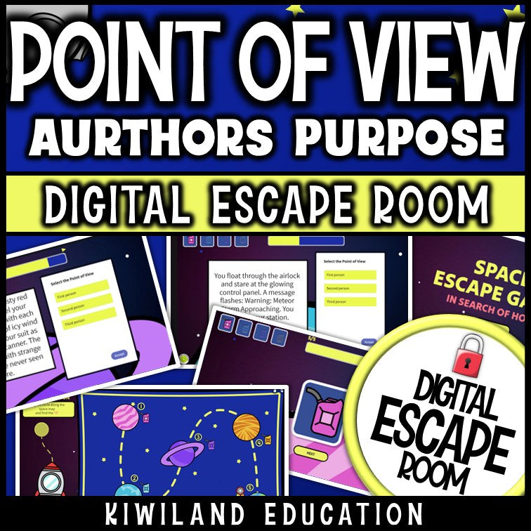 No-prep point of view review game with space mission storyline and self-checking locks
