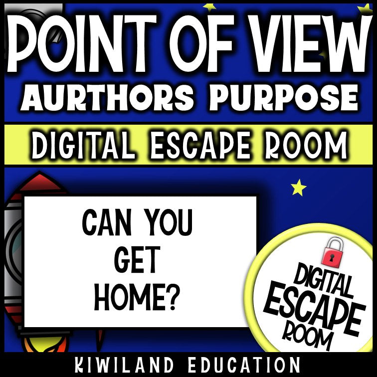 Digital ELA escape room teaching first, second and third person point of view