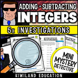 Positive and negative numbers mystery detective cases