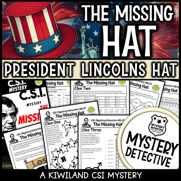 Presidents day CSI mystery detective february grades 3-5
