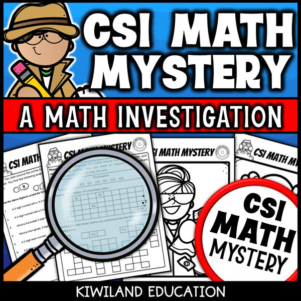 Printable math detective worksheets with ordering numbers and suspect elimination