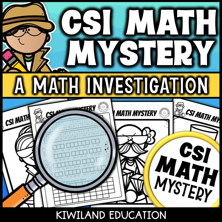 Printable math detective worksheets with suspect elimination for 3rd to 5th grade