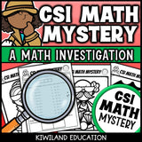 Printable math detective worksheets with suspect elimination for grades 3 to 5