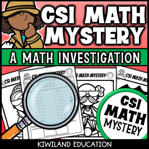 Printable math detective worksheets with suspect elimination for grades 3 to 5