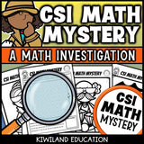 Printable math detective worksheets with suspect elimination for upper elementary
