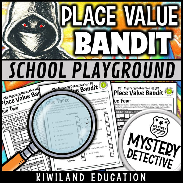 Printable place value practice mystery detective suspect elimination