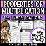 Properties of multiplication worksheets 3rd grade math mini mystery