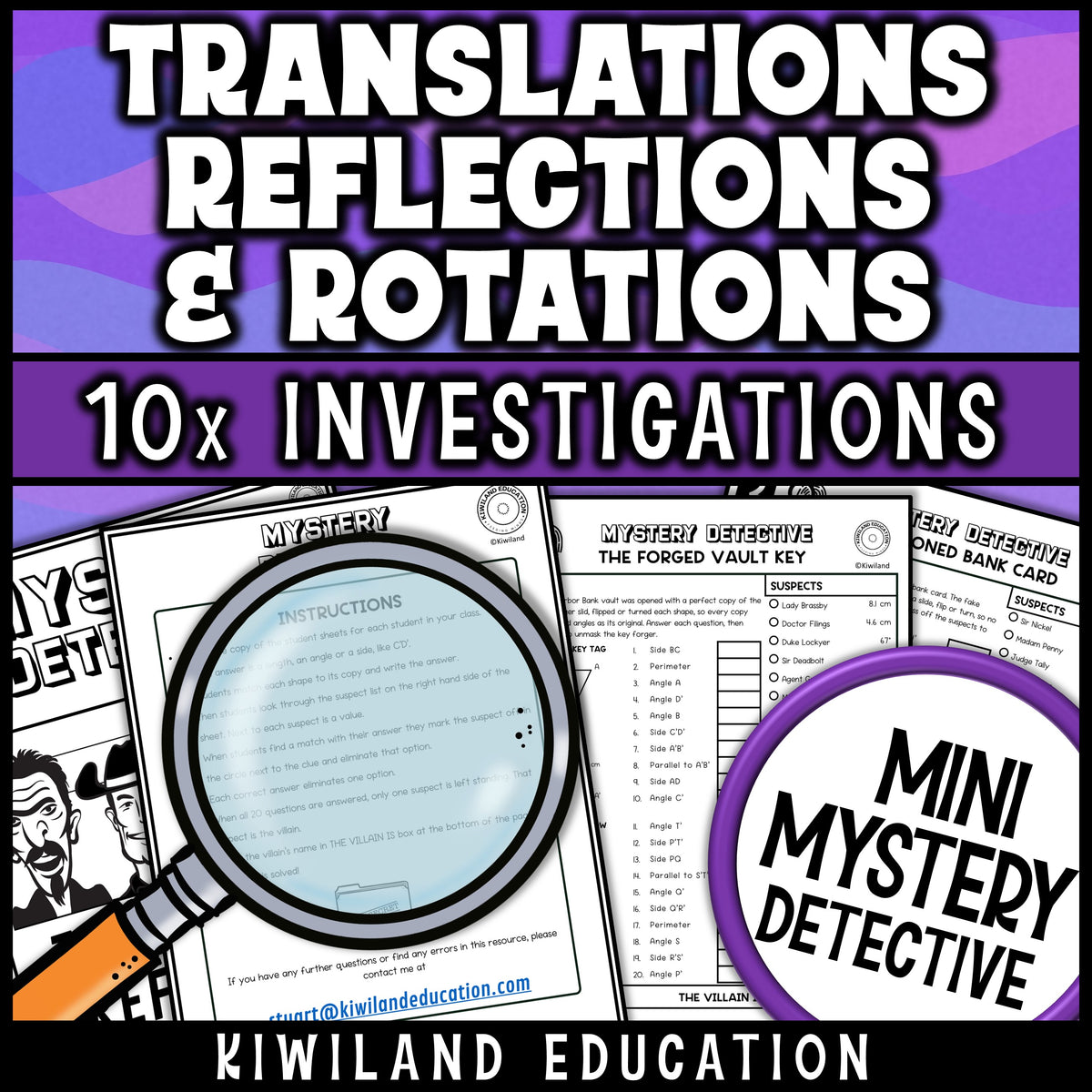 Properties of transformations reference page and teacher instructions for congruence math centers in middle school