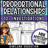 Proportional relationships worksheets constant of proportionality mystery detective 7th grade