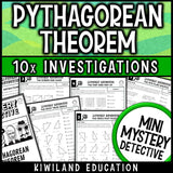 Pythagorean theorem activity 8th grade mystery detective worksheets no-prep