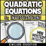 Quadratic equations factoring review sub plans early finishers test prep