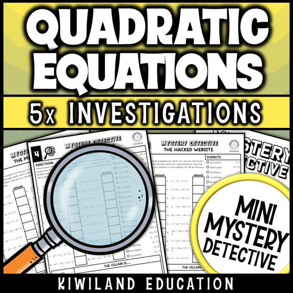 Quadratic equations factoring review sub plans early finishers test prep