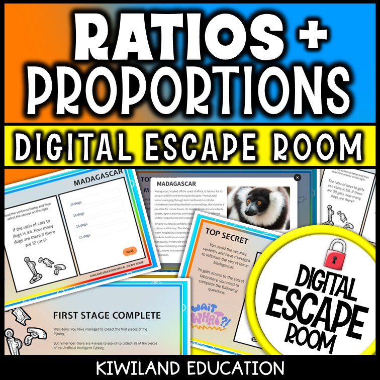 Ratios proportions math escape room preview