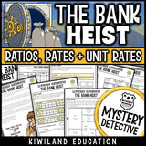Ratios and rates mystery detective unit rate ratio tables worksheets 6th grade