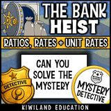Ratios unit rates CSI math detective no prep review centers early finishers