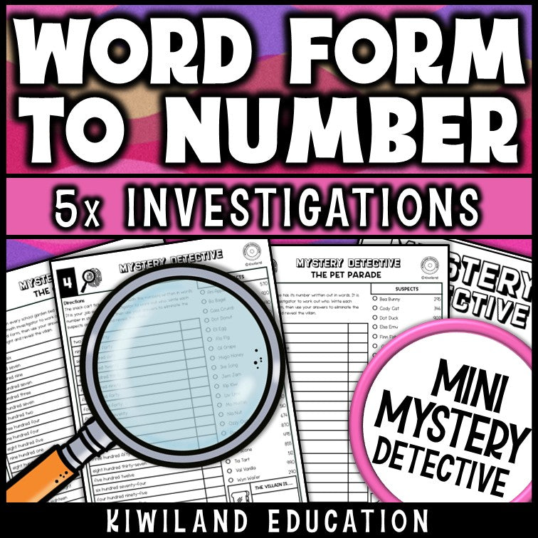 Reading and writing 2 and 3-digit numbers detective activity morning work